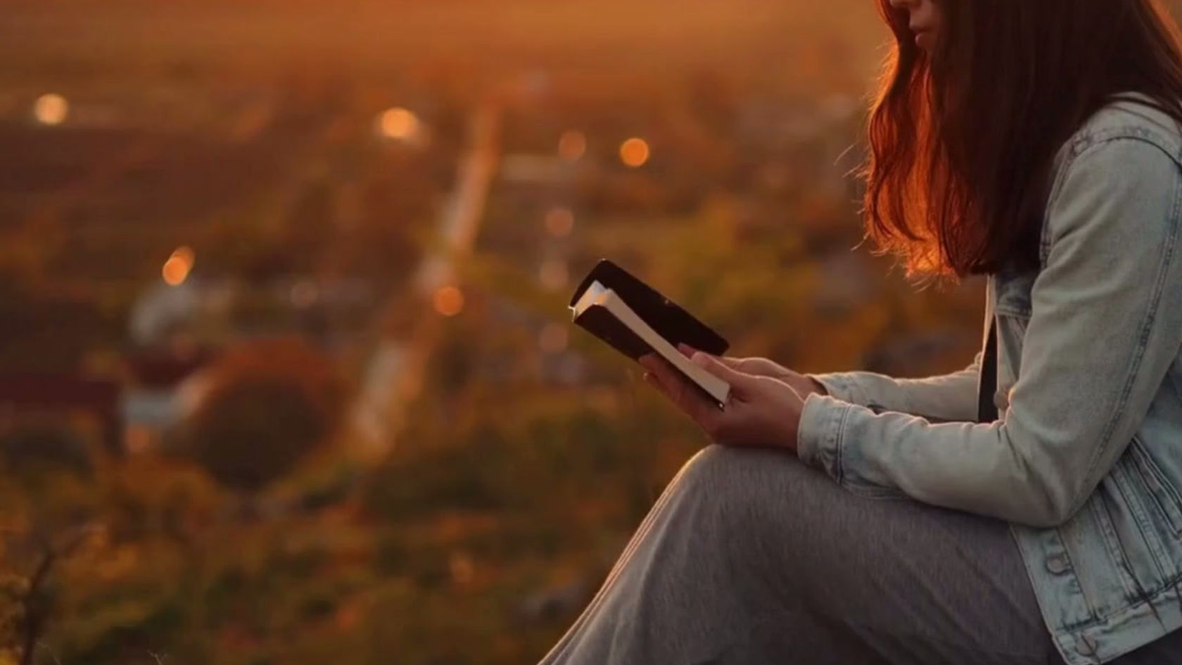 Church Service Lady Reading Bible